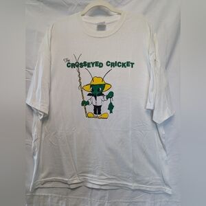 Vintage Fun White T-Shirt with Crosseyed Cricket Logo - East Tennessee Throwback